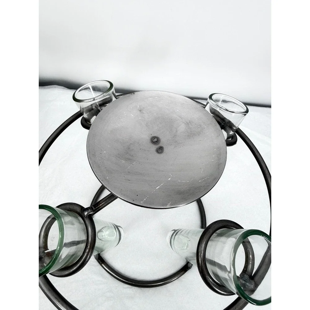Bud Vase Pillar Plate Candelaria Home Las Flores Wrought Iron Centerpiece Decor